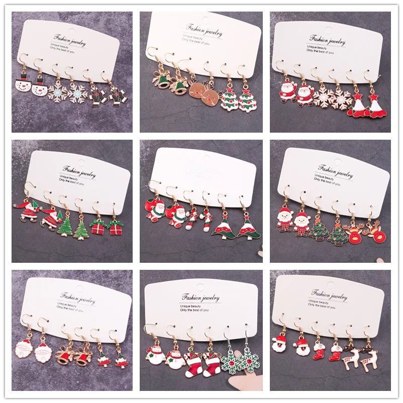 New Merry Christmas Earrings Sets Fashion Santa Claus Deer Tree Star Bell Snowman Earrings Charms Women New Year Jewelry Gifts
New Merry Christmas Earrings Sets Fashion Santa Claus Deer Tree Star Bell Snowman Earrings Charms Women New Year Jewelry Gifts