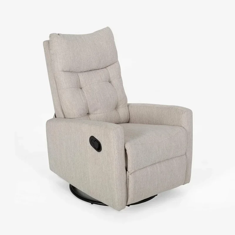 

Great Deal Furniture Christopher Knight Home Ishtar Glider Swivel Push Back Nursery Recliner, 35.75D x 25W x 39H in, Beige, Blac