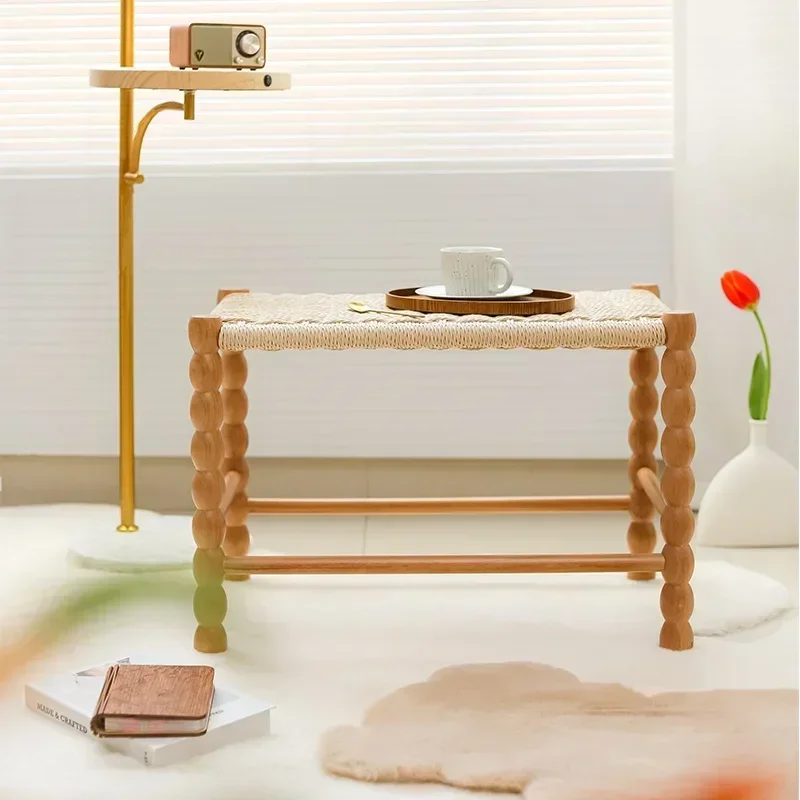

Прорезиненная скамейка, плетеная, дышащая скамейка для обуви в прихожую, удобное сиденье в форме тыквы, мебель для прихожей