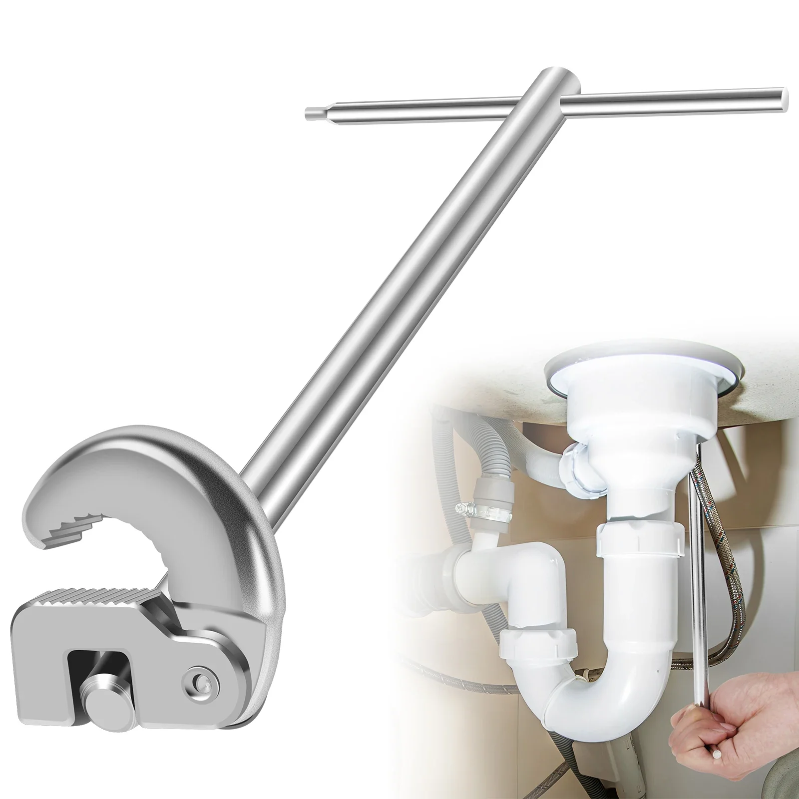 Basin Wrench 180 Rotating Adjustable Sink Spanner Heavy Duty Tap Nut Spanner Sink Plumbing Repair Tool for Toilet Bathroom
Basin Wrench 180 Rotating Adjustable Sink Spanner Heavy Duty Tap Nut Spanner Sink Plumbing Repair Tool for Toilet Bathroom