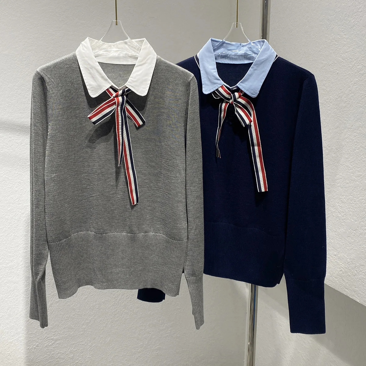 2023 Women Knitted Top Casual Loose Long Sleeve T-Shirt Fashion Blouse Wool With Tie Party Wear With Bow Girl JK Cloth 
2023 Women Knitted Top Casual Loose Long Sleeve T-Shirt Fashion Blouse Wool With Tie Party Wear With Bow Girl JK Cloth
