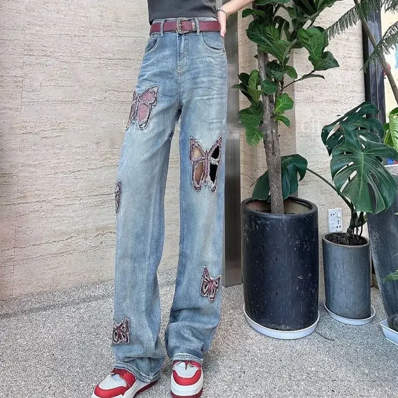 Тяжелая вышивка горячая распродажа Бабочка высокая талия тонкие прямые широкие брюки женские весна-лето 2024 европейские товары новинка
Тяжелая вышивка горячая распродажа Бабочка высокая талия тонкие прямые широкие брюки женские весна-лето 2024 европейские товары новинка