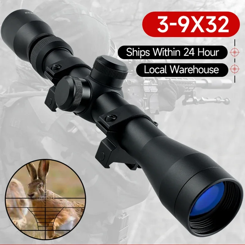 

3-9X32 Hunting Rifle Scope Optics Reflex Airsoft Riflescope Waterproof Shockproof Air Guns Sniper Scopes Tactical Accessory