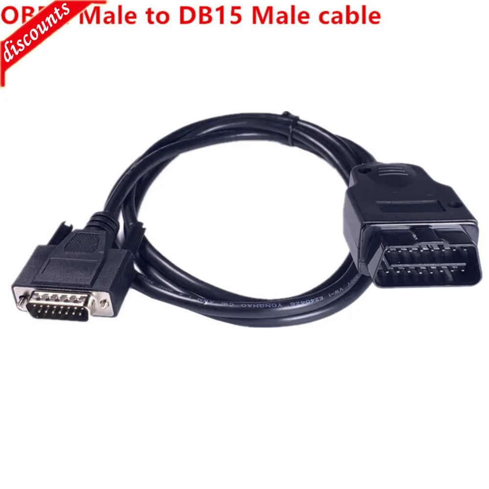 

2024 New Arrival Hot Car Extenstion Cable 1.5m OBD 2 OBD2 Male To DB15 Male OBDII OBD II Cable
