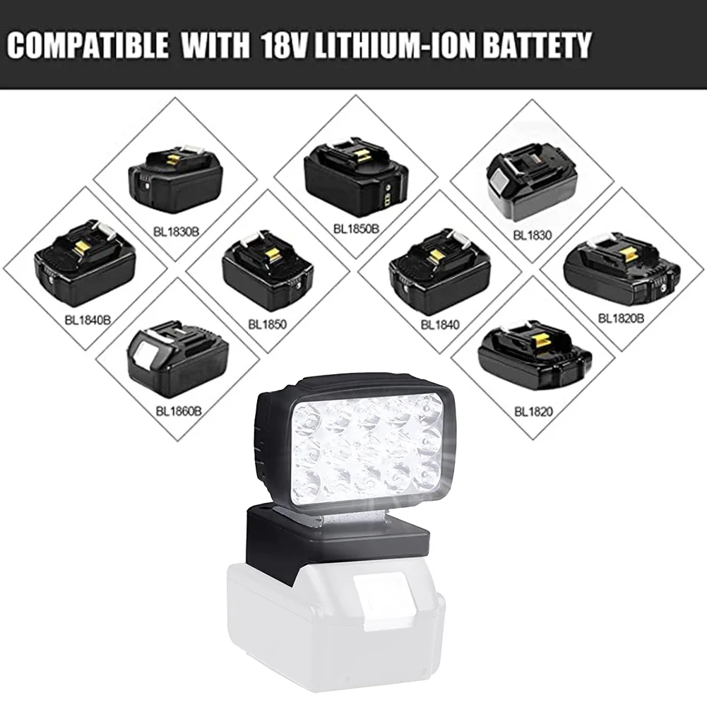Battery Spotlight Black Wireless LED Work Light For Mak 18V Lithium Battery 8W 900LM LED Work Light Only 8 X 7 X 11 Cm
Battery Spotlight Black Wireless LED Work Light For Mak 18V Lithium Battery 8W 900LM LED Work Light Only 8 X 7 X 11 Cm