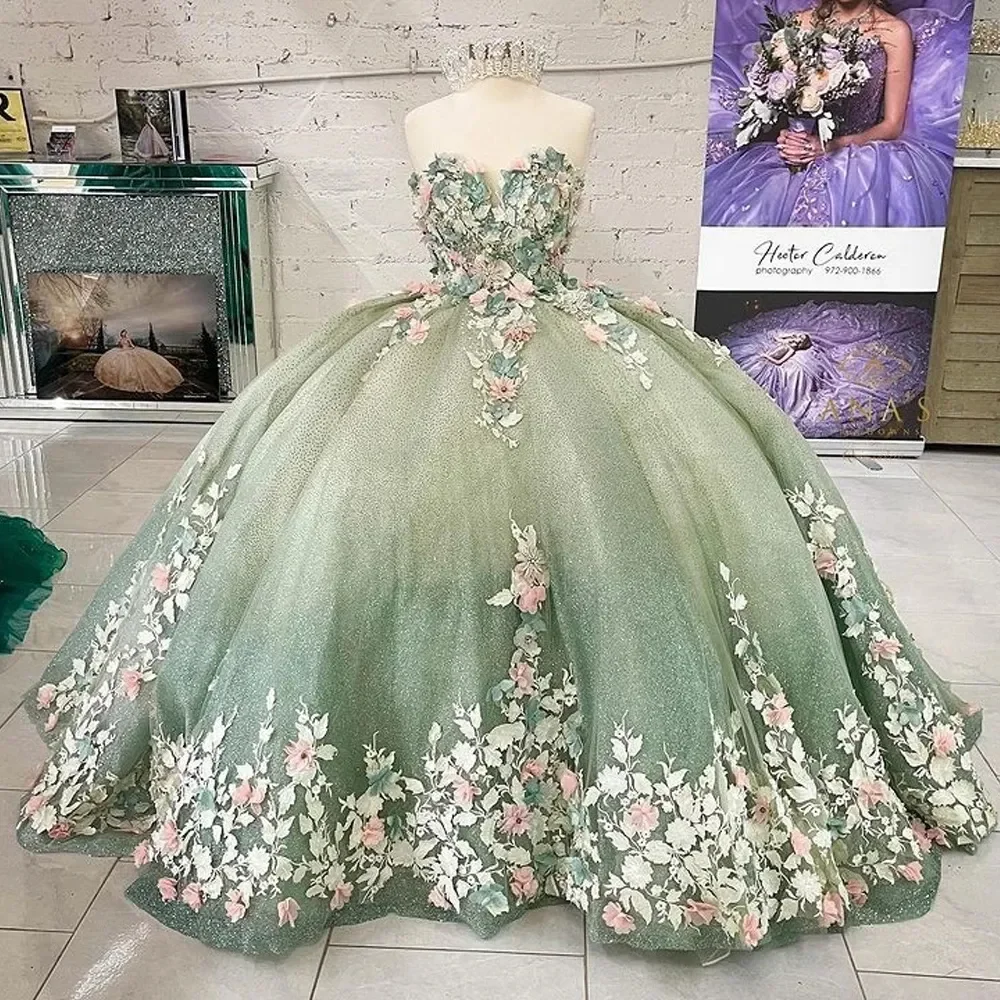 ANGELSBRIDEP Light Green Handmade Flowers Quinceanera Dresses Ball Gown Sweetheart Sleeveless Appliques Corset For Sweet 15 Girl
ANGELSBRIDEP Light Green Handmade Flowers Quinceanera Dresses Ball Gown Sweetheart Sleeveless Appliques Corset For Sweet 15 Girl