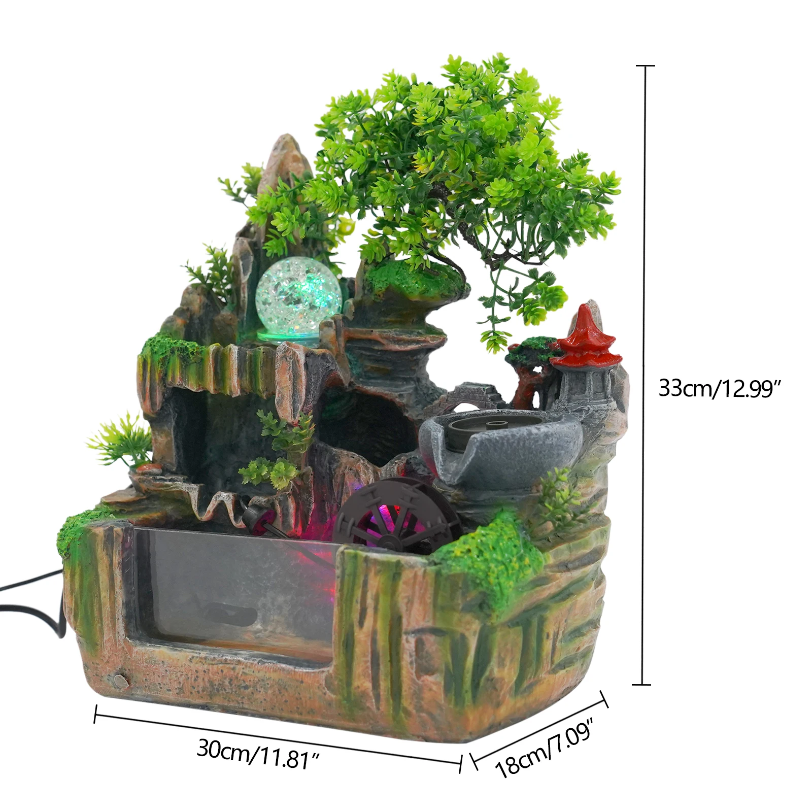 Rockery Fountain Small Rockery Water Fountain Indoor with LED Lamp Atomization Effect Suitable for Office Decoration Rockery Fountain Small Rockery Water Fountain Indoor with LED Lamp Atomization Effect Suitable for Office Decoration