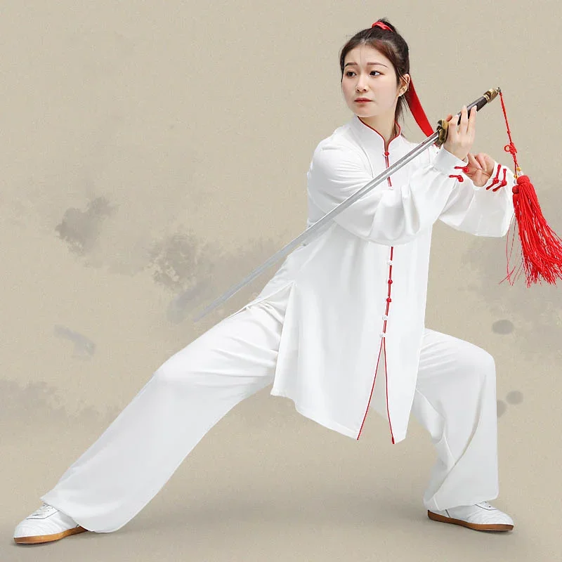 

Tai Chi Clothes Wushu Clothing Kung Fu Dress Martial Art Uniform Embroidery National Flag Breathable 2022 New Style