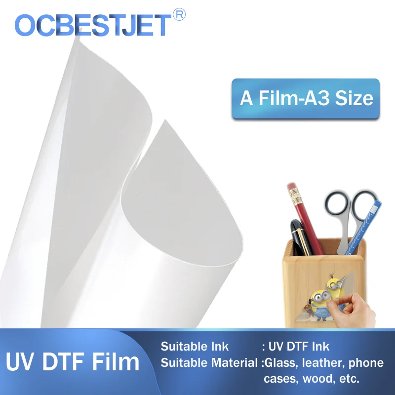 

50pcs A3 Size UV DTF Film A Film For A3 A4 UV Flatbed Printer UV DTF Sticker AB Film Lamination Machine Transfer Sticker For DIY