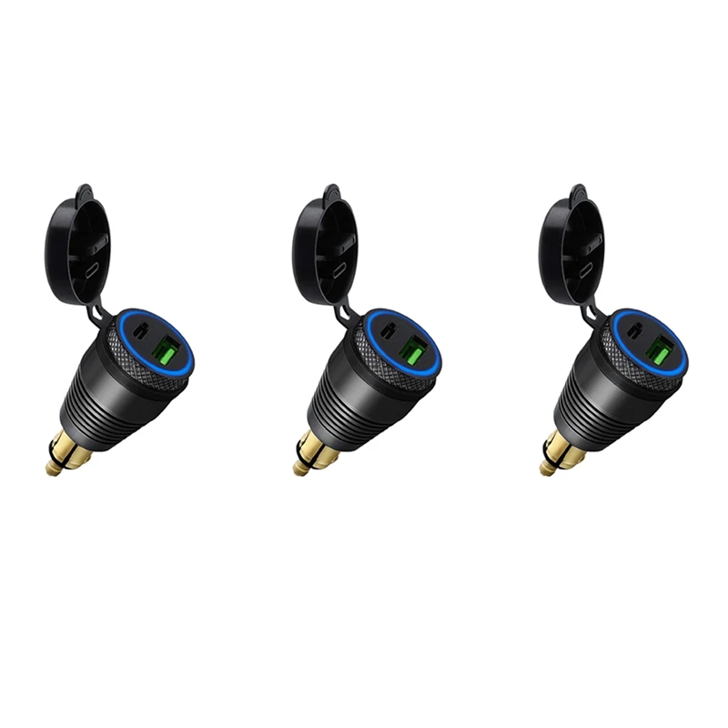 3X Motorcycle DIN Plug Waterproof Charger To QC3.0 USB Charger & Type C 30W Power Delivery Adapter Socket 
3X Motorcycle DIN Plug Waterproof Charger To QC3.0 USB Charger & Type C 30W Power Delivery Adapter Socket