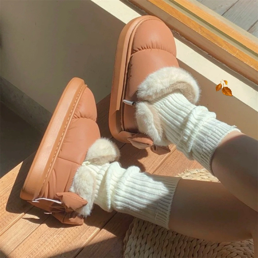 ASIFN Women's Cotton Slippers Cute Bow Warm Plush Men and Women's Creative Waterproof Down Fabric Short Boots External Wear
ASIFN Women's Cotton Slippers Cute Bow Warm Plush Men and Women's Creative Waterproof Down Fabric Short Boots External Wear