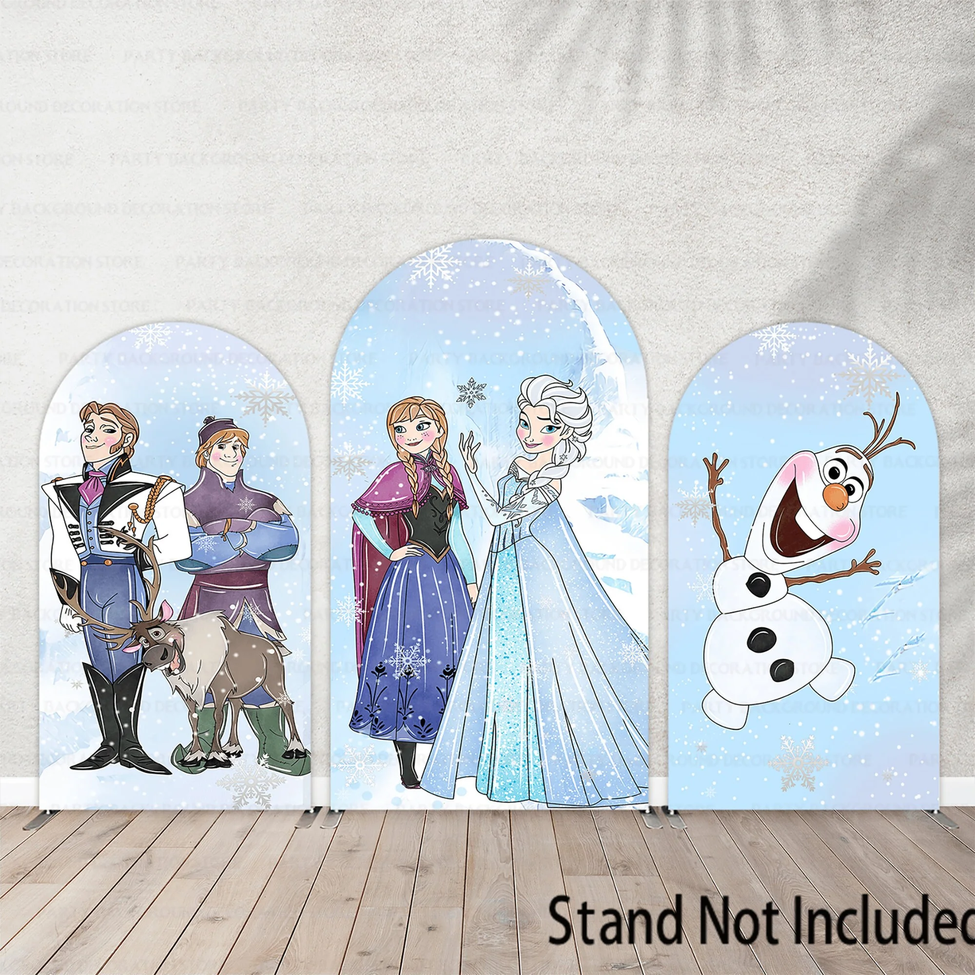 

Snow Qween Elsa Anna Olaf Arch Backdrops Cover Frozen Princess Photography Background Cover Kids Birthday Arched Background