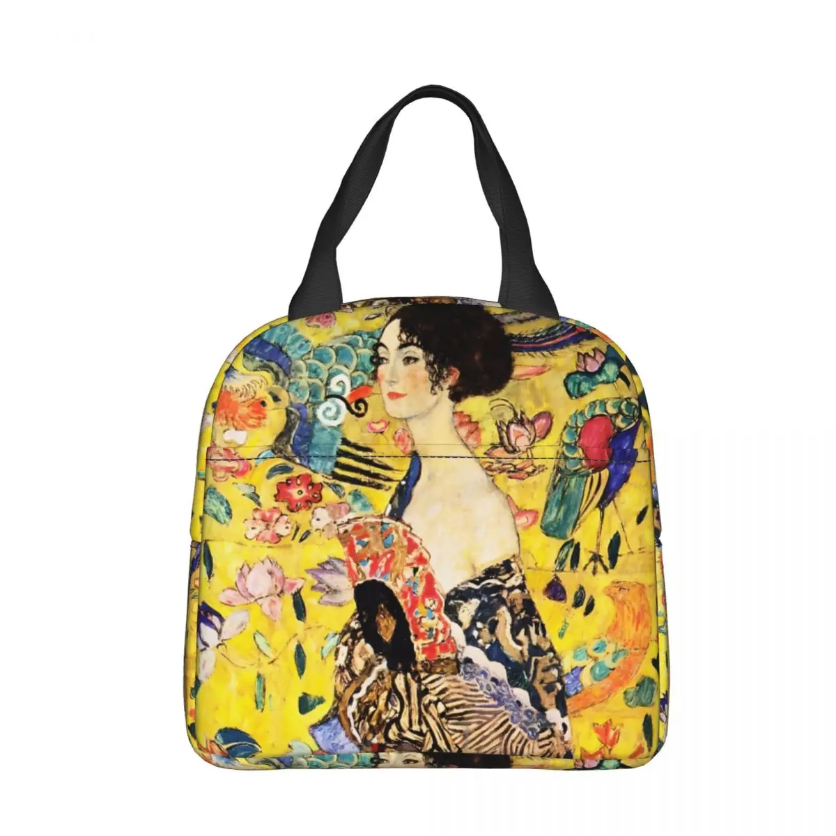 Lady With Fan Pattern Cooler Lunch Box Gustav Klimt Oil Paniting Mountaineering Thermal Insulation Portable Food Bag
Lady With Fan Pattern Cooler Lunch Box Gustav Klimt Oil Paniting Mountaineering Thermal Insulation Portable Food Bag