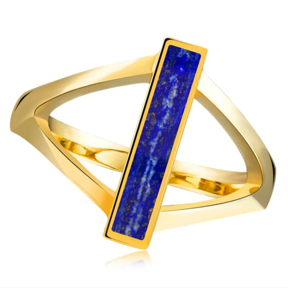 

factory natural lazurite ring 925 silver rings women fashion 18K gold ring