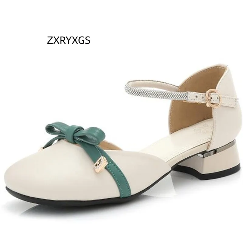 ZXRYXGS 2023 High-end Premium Cowhide Round Toe Bow Rhinestone Summer Leather Sandals Women Fashion Sandals Mid Heel Large Size
ZXRYXGS 2023 High-end Premium Cowhide Round Toe Bow Rhinestone Summer Leather Sandals Women Fashion Sandals Mid Heel Large Size