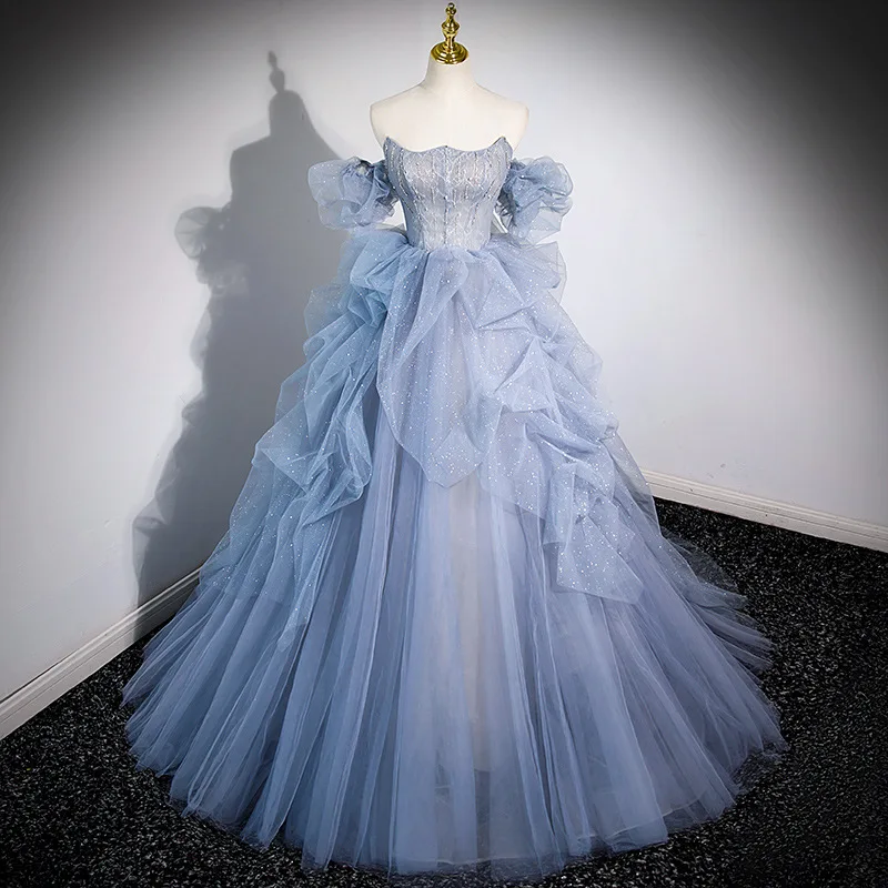 Dusty Blue Beading Sweet 16 Dress Ruffles Tulle Sequined Prom Dress Sweetheart Quinceanera Dress Robes De Soirée Ball Gown
Dusty Blue Beading Sweet 16 Dress Ruffles Tulle Sequined Prom Dress Sweetheart Quinceanera Dress Robes De Soirée Ball Gown