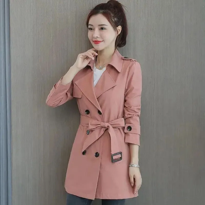 

New Spring Autumn Women's Loose casual Trench Coat Double Breasted Female Long Windbreaker Jackets Office Women's Clothing Lined