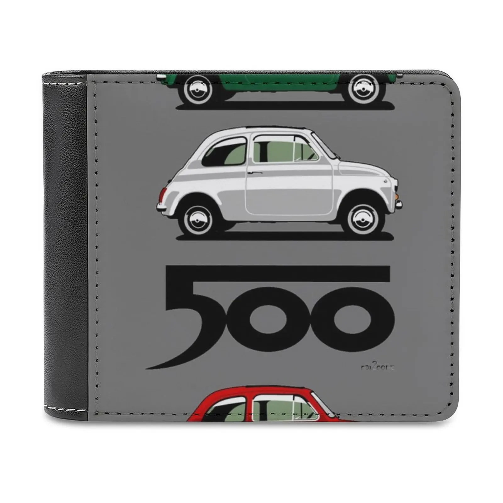 

Мужской классический кожаный кошелек Fiat 500, черный бумажник с боковым обзором, кредитница, модный мужской бумажник Fiat 500 500D 500L 500R 500F