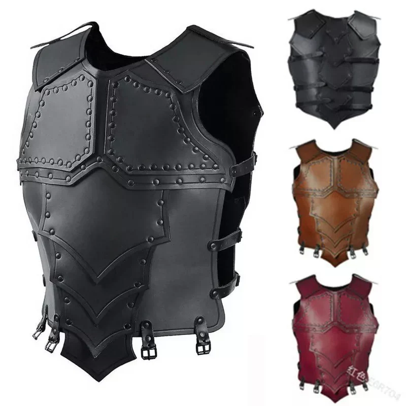 

Medieval Viking Knight Leather Body Chest Armor Gladiator Warrior Pirate Cosplay Costume Cuirass Breastplate LARP Outfit Coat