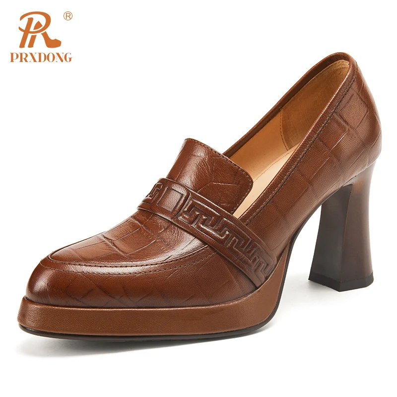 PRXDONG New 2024 Spring SUmmer Retro Genuine Leather High Heels Platform Black Brown Dress Party Work Lady Shoes Pumps Woman 39
PRXDONG New 2024 Spring SUmmer Retro Genuine Leather High Heels Platform Black Brown Dress Party Work Lady Shoes Pumps Woman 39