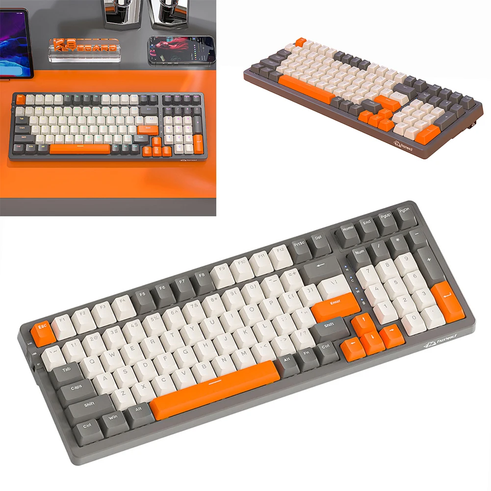 K8 Wireless Mechanical Keyboard Three Modes Computer Keyboard BT/2.4Ghz /Type-C Wired Silent Typing for ESports Gaming Office 
K8 Wireless Mechanical Keyboard Three Modes Computer Keyboard BT/2.4Ghz /Type-C Wired Silent Typing for ESports Gaming Office
