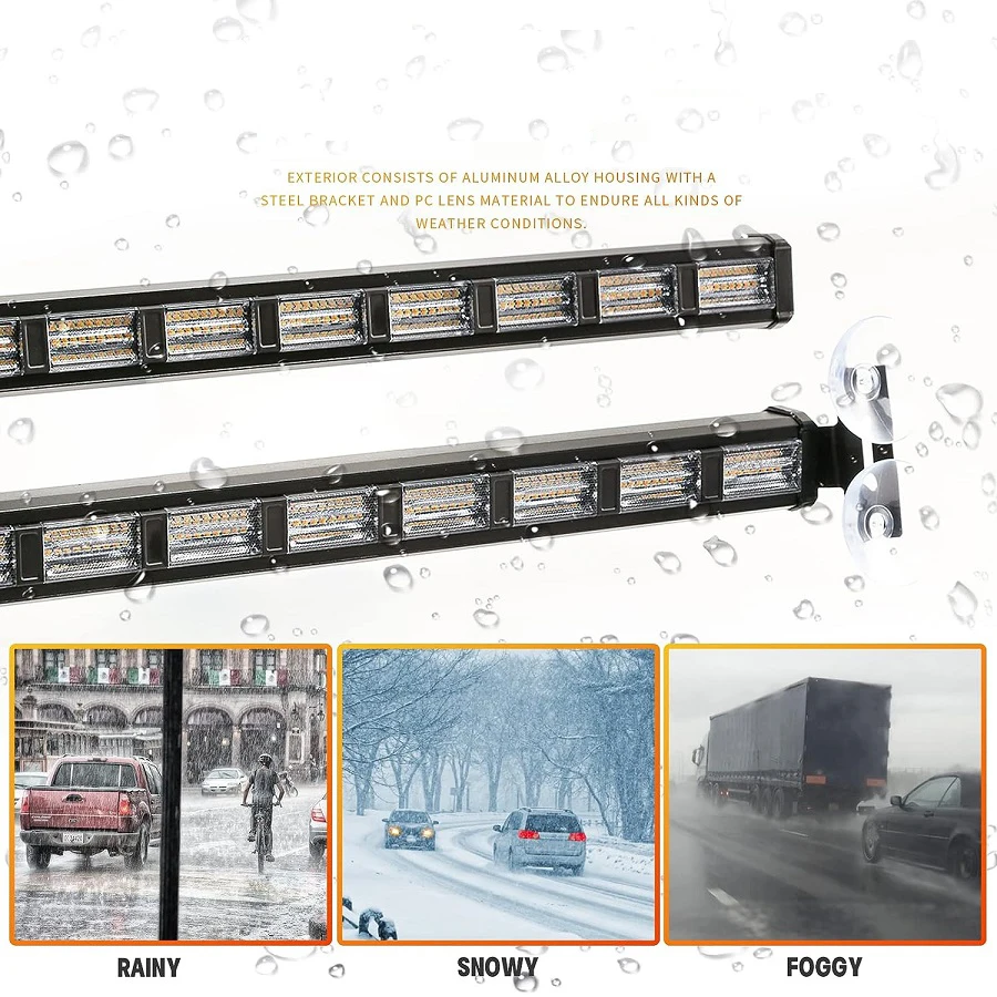 80 LED High Bright Emergency Strobe Flashing Warning Light Bar 26 Modes Switching, Car Plug Powered 12-24V Operating Voltage, T 80 LED High Bright Emergency Strobe Flashing Warning Light Bar 26 Modes Switching, Car Plug Powered 12-24V Operating Voltage, T