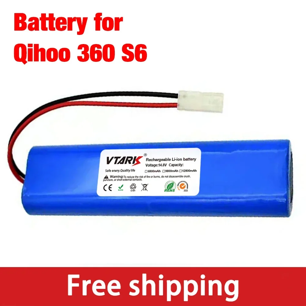 

2024 Upgrade 14.8V 12800mAh Battery Pack for Qihoo 360 S6 Robotic Vacuum Cleaner Spare Parts Accessories Replacement Batteries.