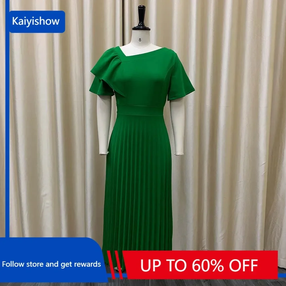 Women Green Pleated Dresses Bow Short Sleeve Elegant A Line Midi Dress Fashion Formal Party Event African Gowns Big Size
Women Green Pleated Dresses Bow Short Sleeve Elegant A Line Midi Dress Fashion Formal Party Event African Gowns Big Size