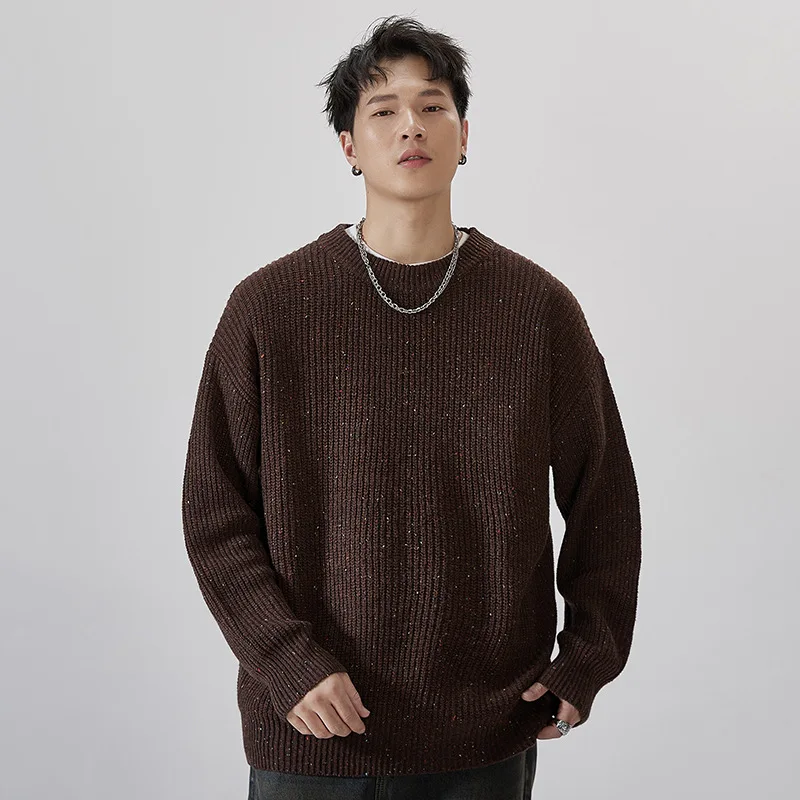 Autumn and winter new big size men's slouchy loose crewneck sweater simple 100 tower casual knitted top 
Autumn and winter new big size men's slouchy loose crewneck sweater simple 100 tower casual knitted top
