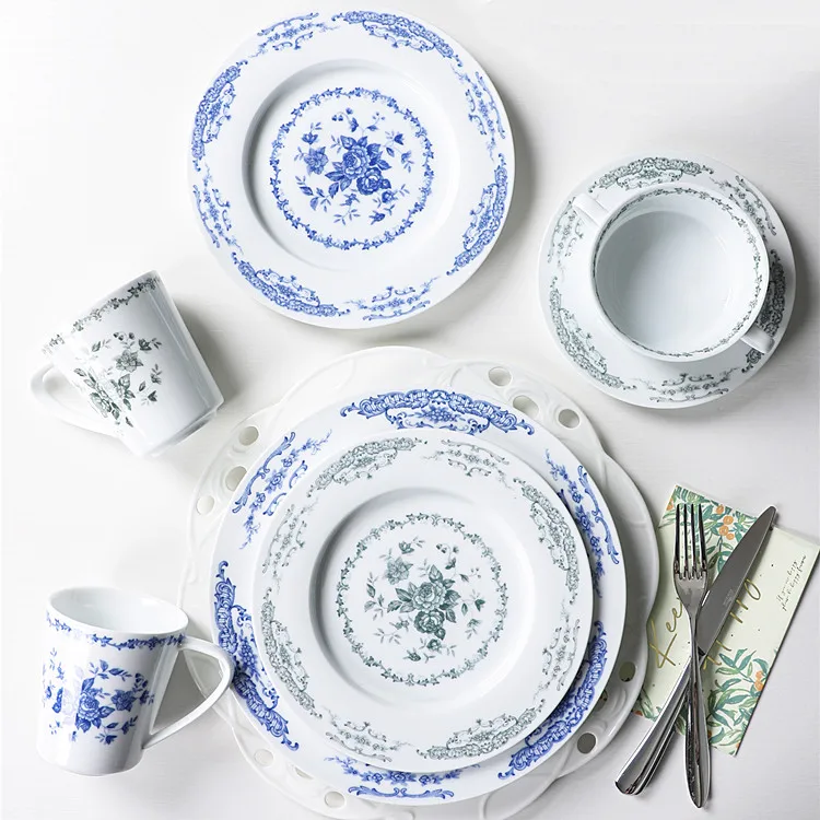 PITO Vintage Rose Floral Decal Ceramic Porcelain Dinnerware Set Ceramic Plate Dish Ceramic Dinnerware for Hotel Restaurant
PITO Vintage Rose Floral Decal Ceramic Porcelain Dinnerware Set Ceramic Plate Dish Ceramic Dinnerware for Hotel Restaurant