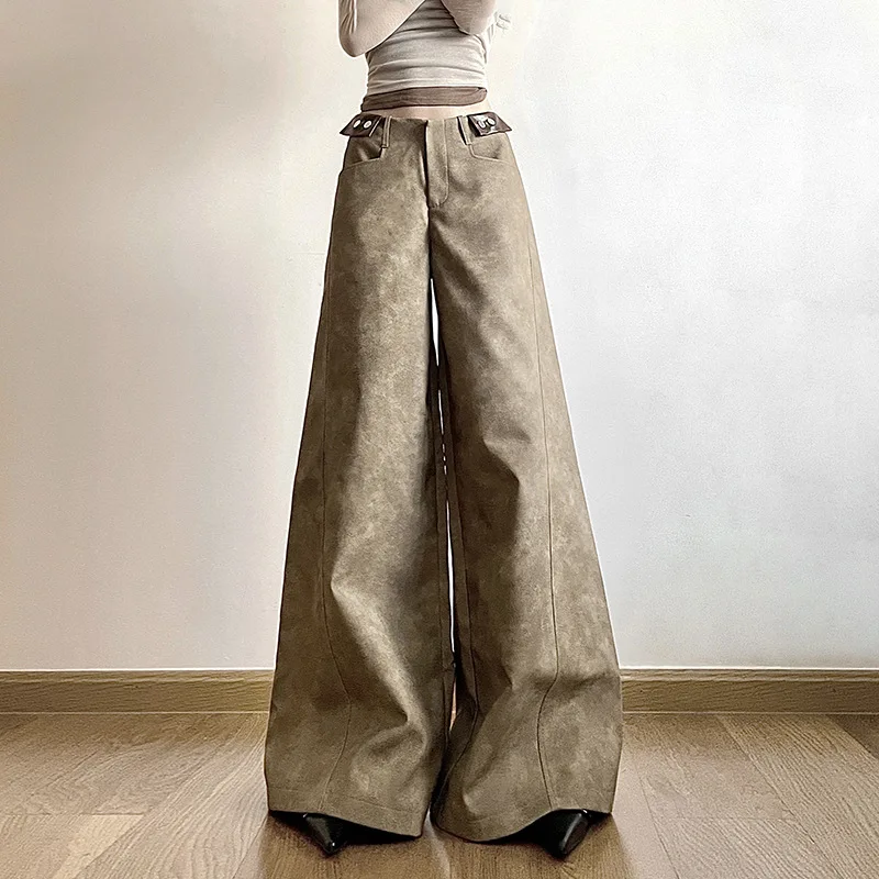 Женские брюки, новинка осень-зима 2024, уличная мода, Узкие Широкие брюки с высокой талией, свободные, повседневные, элегантные
Женские брюки, новинка осень-зима 2024, уличная мода, Узкие Широкие брюки с высокой талией, свободные, повседневные, элегантные