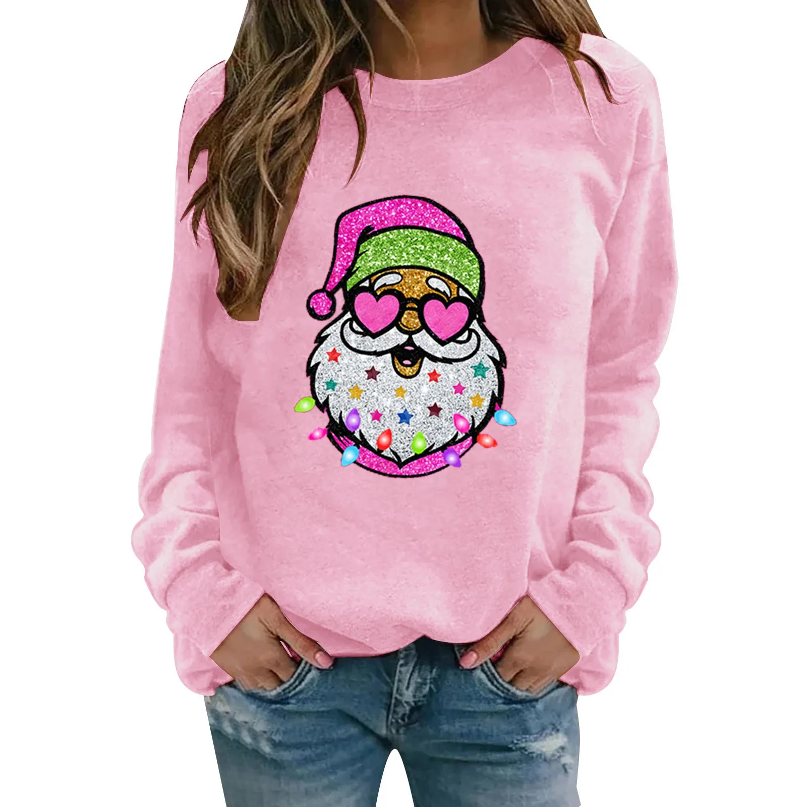 Womens Christmas Pattern Autumn/Winter Loose Top Solid Drop Shoulder Sleeves Hatless Pullover Top College Hoodies
Womens Christmas Pattern Autumn/Winter Loose Top Solid Drop Shoulder Sleeves Hatless Pullover Top College Hoodies