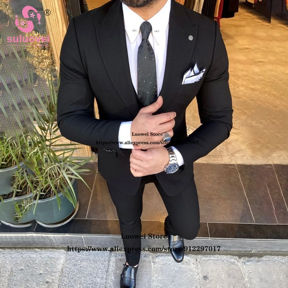 Fashion Business Suits For Men Formal Slim Fit 3 Piece Jacket Vest Pants Set Male Blaze Party Groom Wedding Peaked Lapel Tuxedo
Fashion Business Suits For Men Formal Slim Fit 3 Piece Jacket Vest Pants Set Male Blaze Party Groom Wedding Peaked Lapel Tuxedo