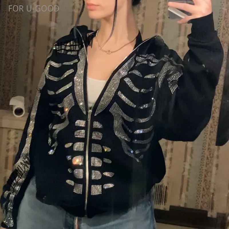 Felpa Teschio Donna Strass Skelet Zip Up Oversized Sweatshirts Zomer Skeleton Hoodie Grunge Rhinestone Hoodie Zip Hoodie Skeleto
Felpa Teschio Donna Strass Skelet Zip Up Oversized Sweatshirts Zomer Skeleton Hoodie Grunge Rhinestone Hoodie Zip Hoodie Skeleto