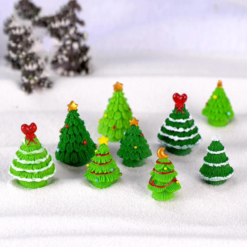 

Мини-фигурка рождественской елки, кукла, детская игрушка, миниатюрные Ландшафтные украшения, статуэтка из смолы