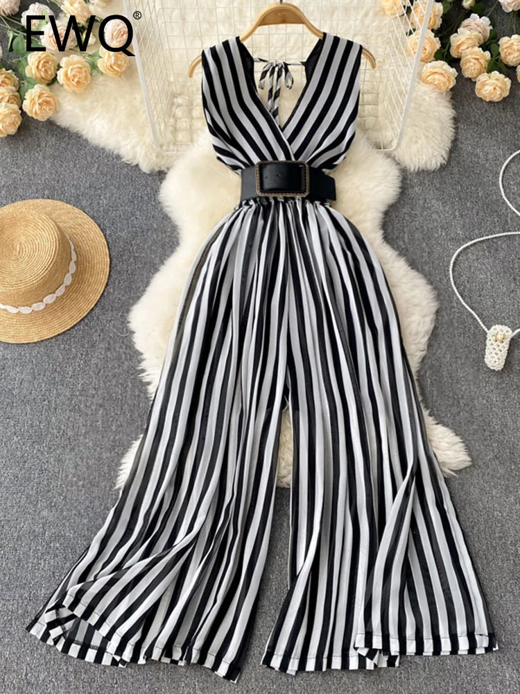 EWQ Sweet Style Women Jumpsuits V-neck Chiffon Sleeveless Dot Striped Contrast Color Jumpsuit Spring Summer 2023 New 27SN1191
EWQ Sweet Style Women Jumpsuits V-neck Chiffon Sleeveless Dot Striped Contrast Color Jumpsuit Spring Summer 2023 New 27SN1191