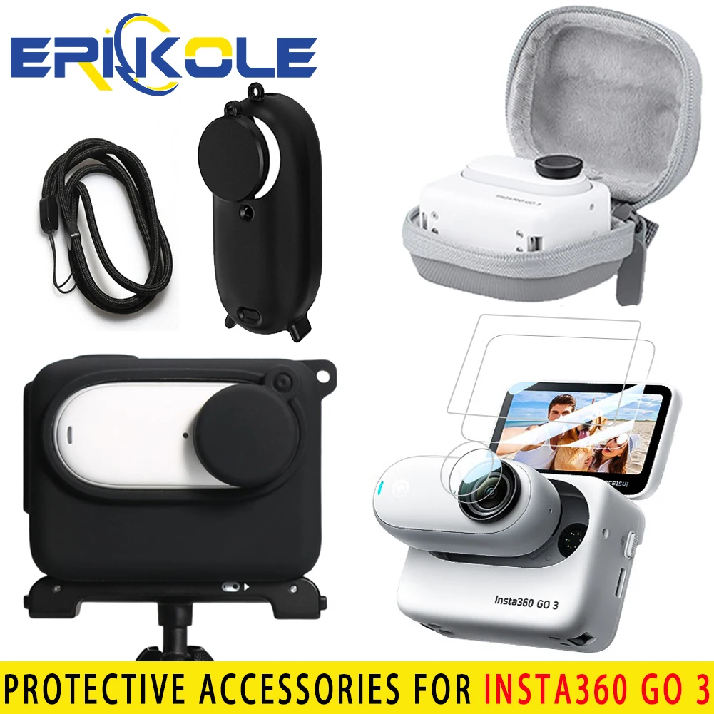 For Insta360 GO 3 Silicone Case Tempered Glass Screen Protector Film Lens Cap Carrying Bag For Insta 360 GO 3 Camera Accessories
For Insta360 GO 3 Silicone Case Tempered Glass Screen Protector Film Lens Cap Carrying Bag For Insta 360 GO 3 Camera Accessories