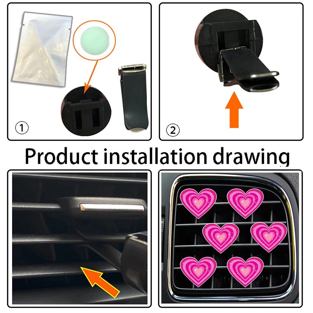 6pcs Air Freshener Vent Clips Women's Car Air Freshener Ventilation Clamp Cute Love Auto Ventilation Clip Decoration Trim
6pcs Air Freshener Vent Clips Women's Car Air Freshener Ventilation Clamp Cute Love Auto Ventilation Clip Decoration Trim
