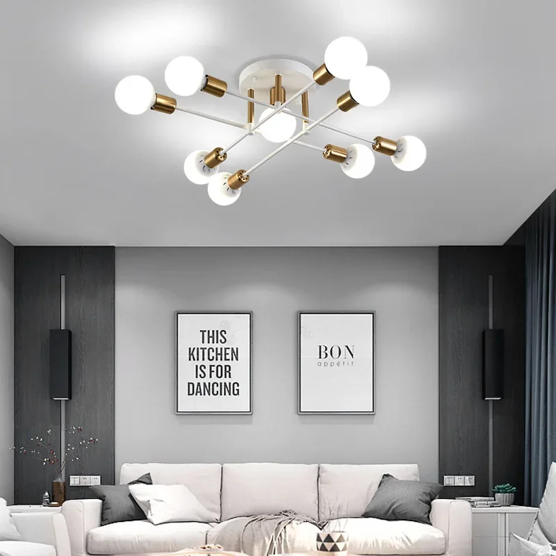 

Modern Ceiling Light Fixture for Kitchen Dining Bedroom Room Chandelier Industrial Semi Flush Mount Pendant Lamp