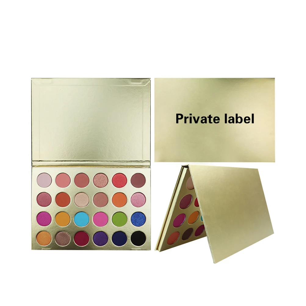 

Custom 24-color Bright Gold Eye Shadow Palette Shimmer Glitter Smoky Makeup Eye Shadow Nude Cosmetics Private Label Bulk