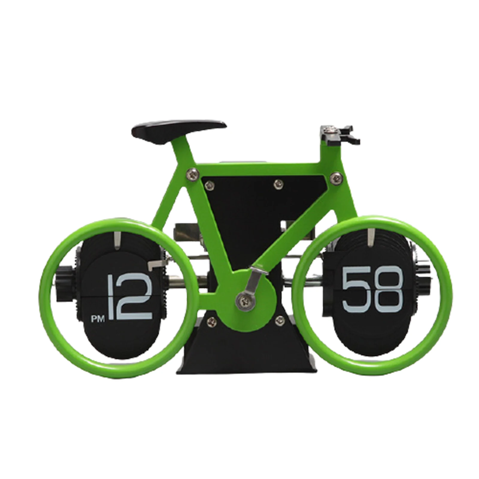 

Flip Clock Bicycle Shaped Retro Flip Down Clock 12 Hour AM/PM Show Big Number Clock For HomeOffice Decor