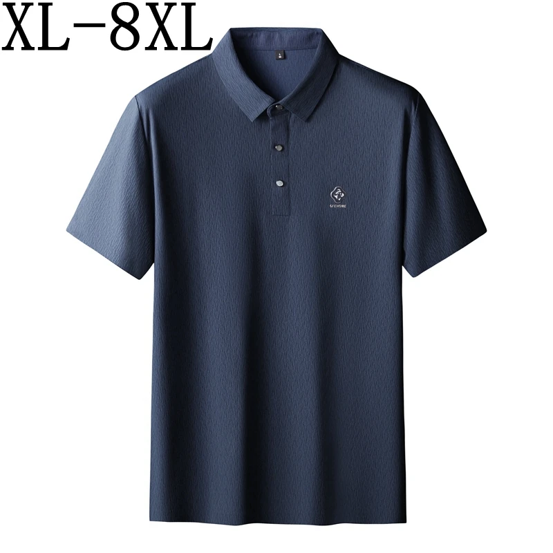 

8XL 7XL 6XL 2024 New Summer Top Grade Brand Business Polo Shirt Men Short Sleeve Lapel Male Polos Casual Breathable Mens Shirts