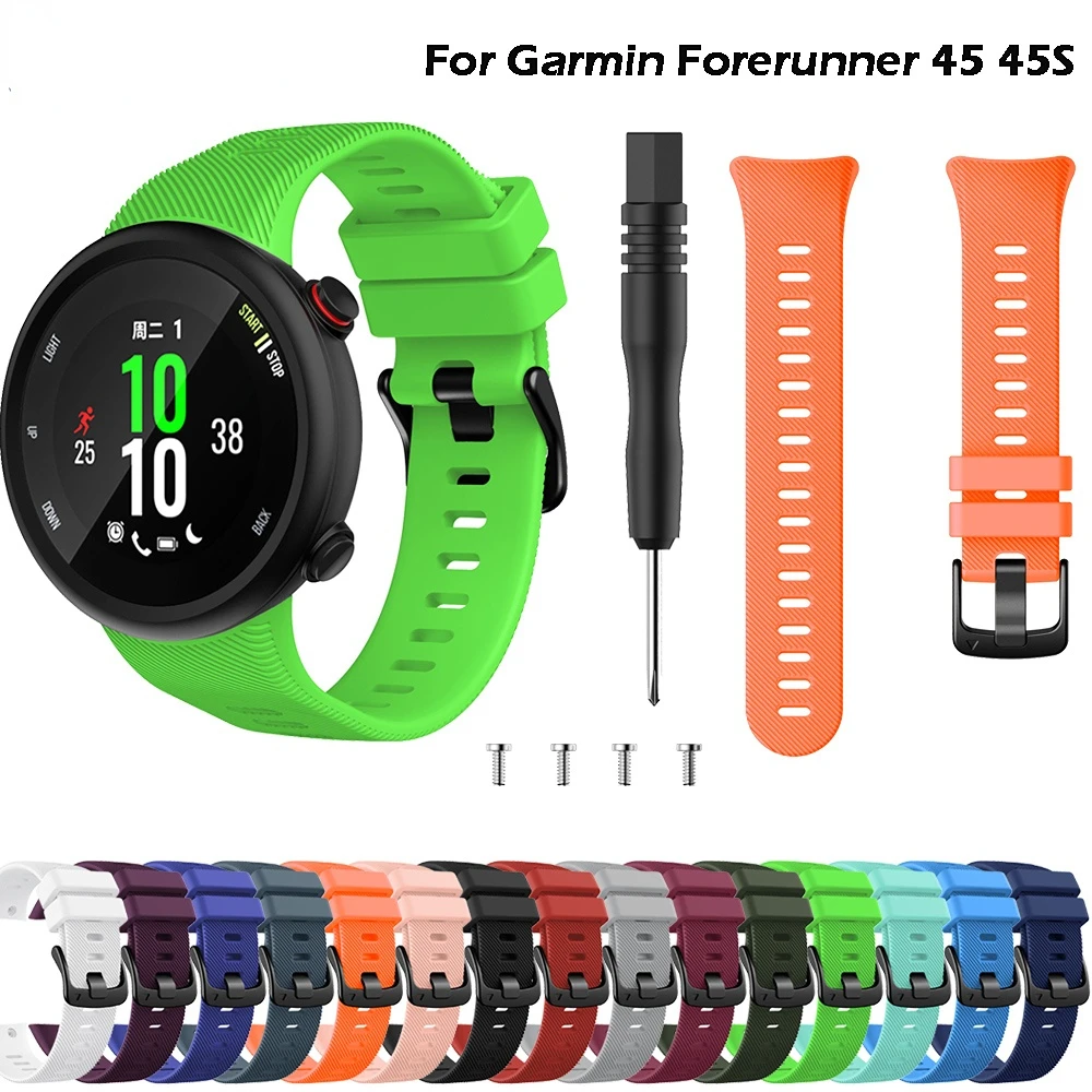 Ремешок для наручных часов Garmin Forerunner 45 45s, силиконовый сменный Браслет для смарт-часов, модные аксессуары для часов, 12 цветов
Ремешок для наручных часов Garmin Forerunner 45 45s, силиконовый сменный Браслет для смарт-часов, модные аксессуары для часов, 12 цветов