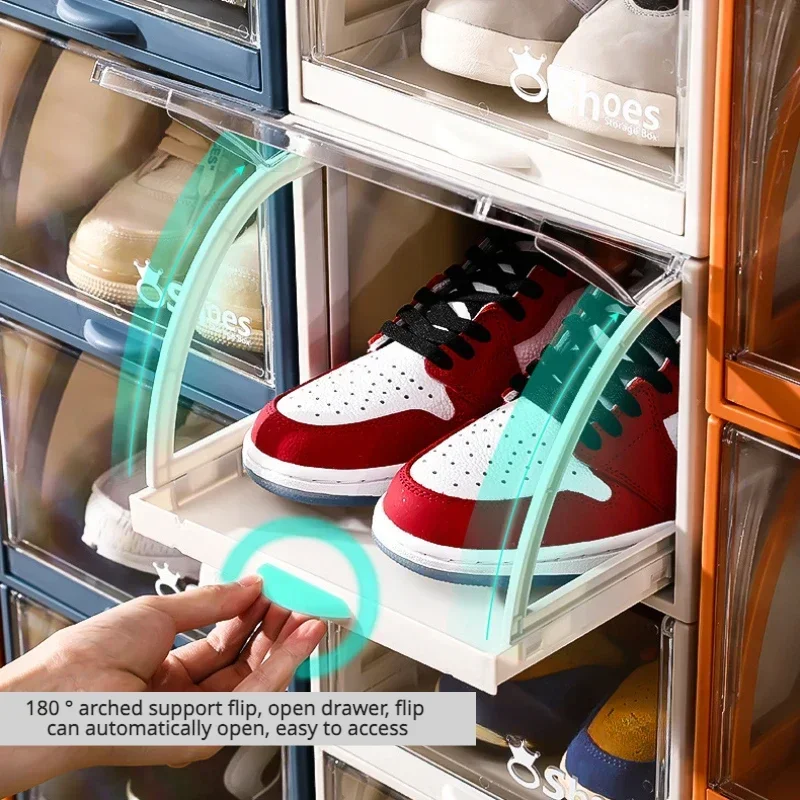 Stackable shoe rack, shoe box storage box, display box, dustproof and oxygen resistant, thickened and sturdy
Stackable shoe rack, shoe box storage box, display box, dustproof and oxygen resistant, thickened and sturdy