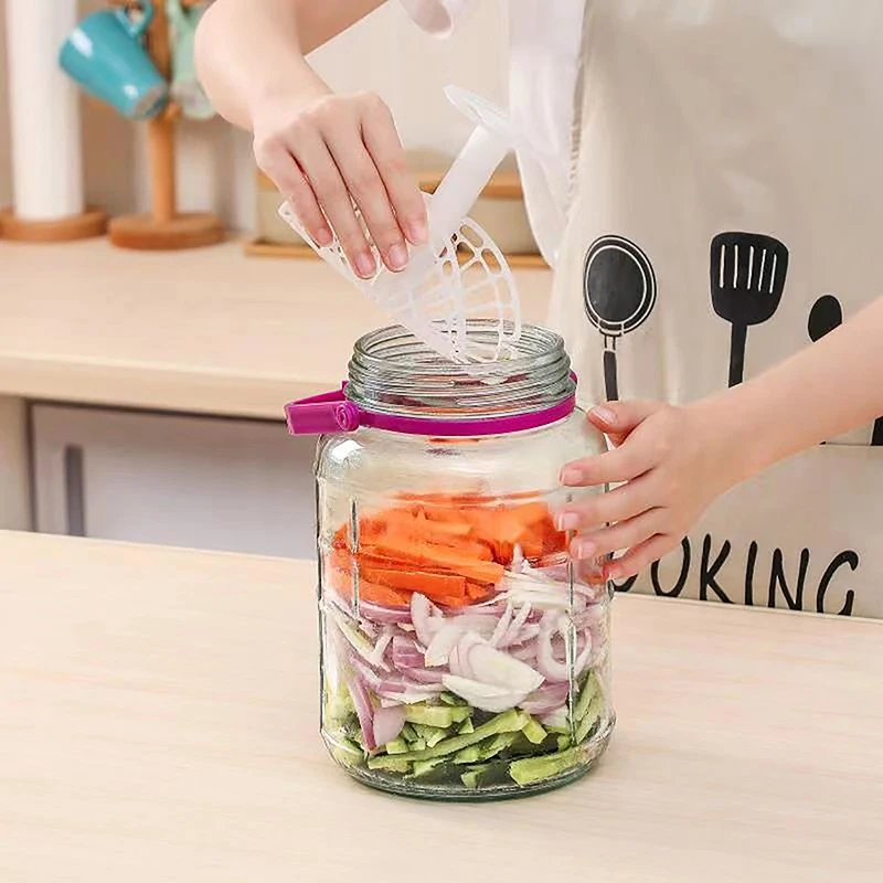 

15cm/19cm Pickle Jar Press Plastic Holder For Compaction In Kimchi Jar Pickle Jar Tool Home Making Kimchi Kitchen Gadgets