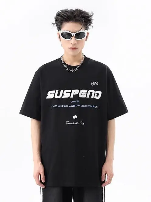 Korean style design niche American style simple high street letter printing loose oversize short sleeve trendy top for couples
Korean style design niche American style simple high street letter printing loose oversize short sleeve trendy top for couples