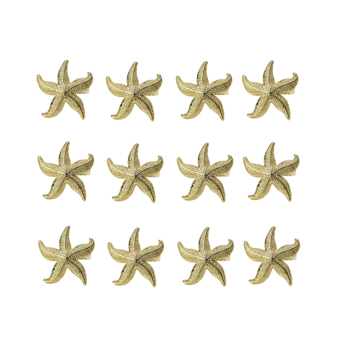 

Кольца для салфеток с морскими звездами, 12 золотых украшений в морском стиле для летней свадебной вечеринки, пляжного стола