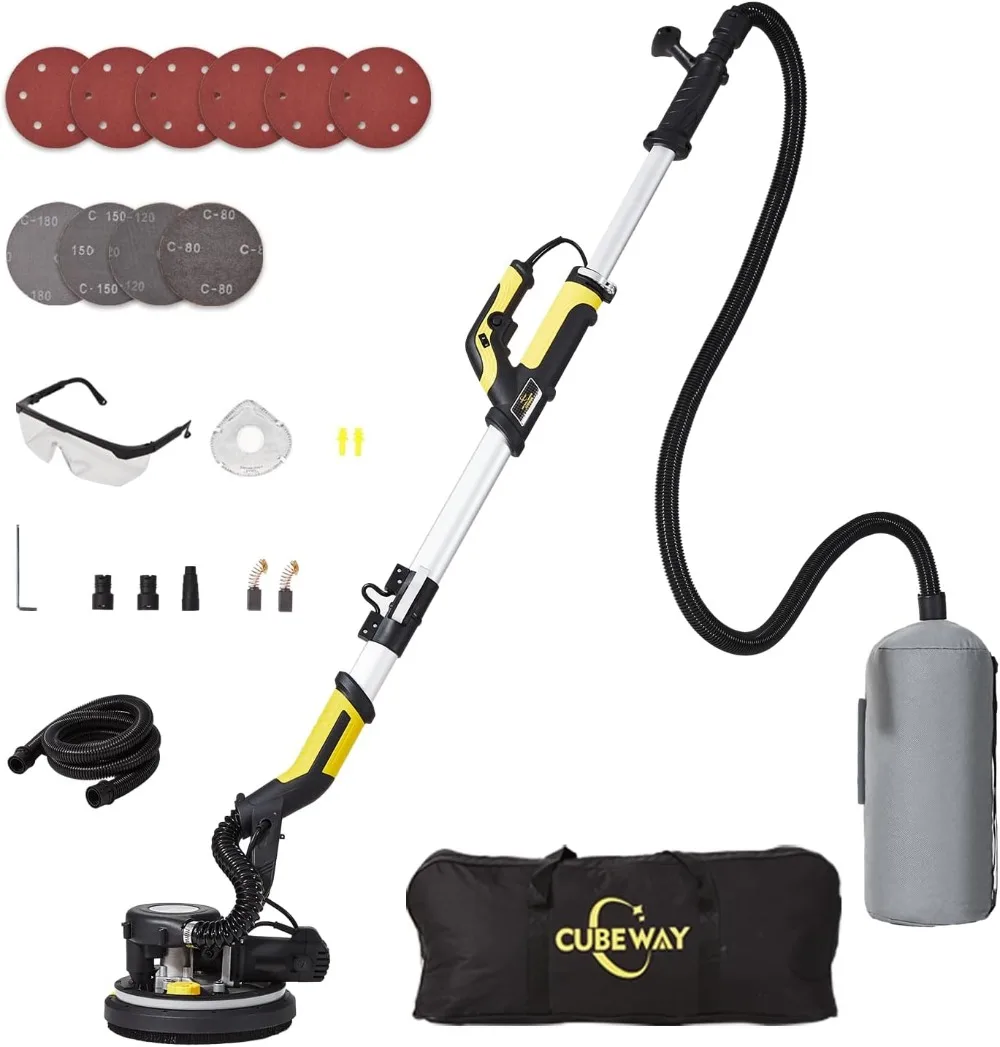 

Drywall Sander, 750W 6.5A Electric Drywall Sander with Vacuum Attachment, Variable Speed 900-1800RPM Wall Sander
