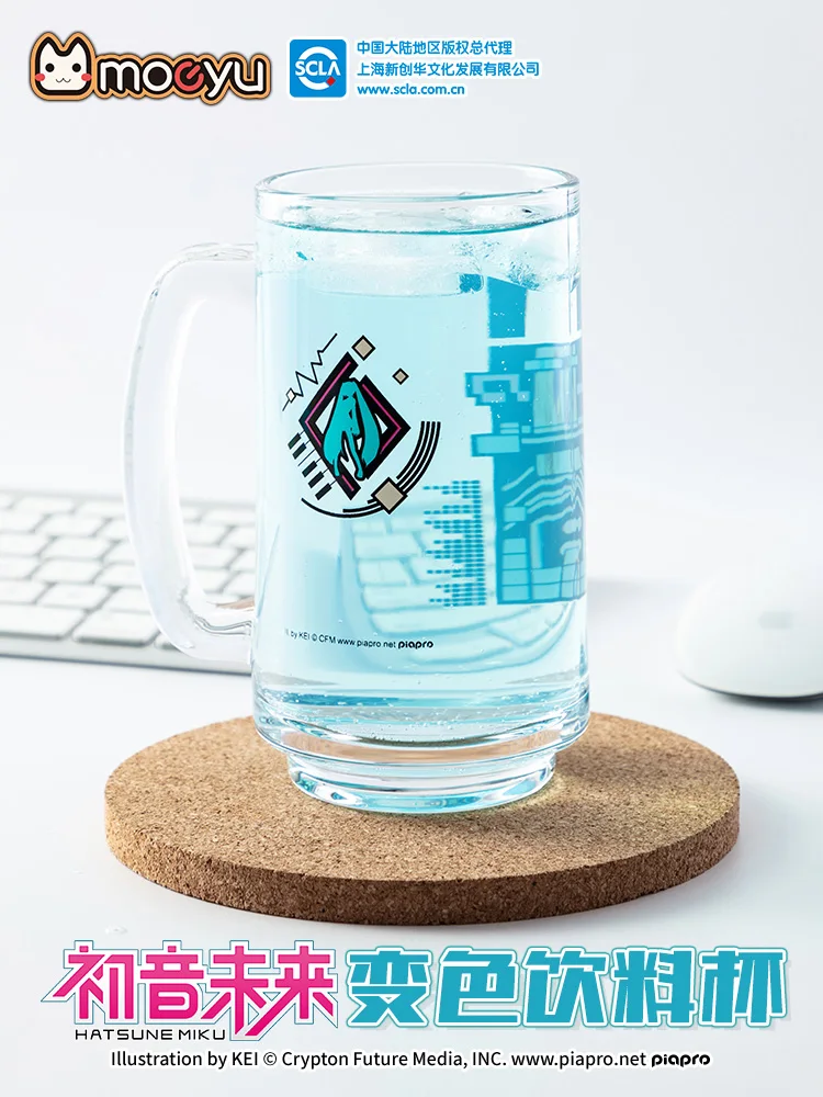 

Стеклянная чашка Moeyu Miku, кружка для кофе, чая, молока, сока, креативные очки, кружки Vocaloid Hatsune, мультяшная манга, посуда для напитков