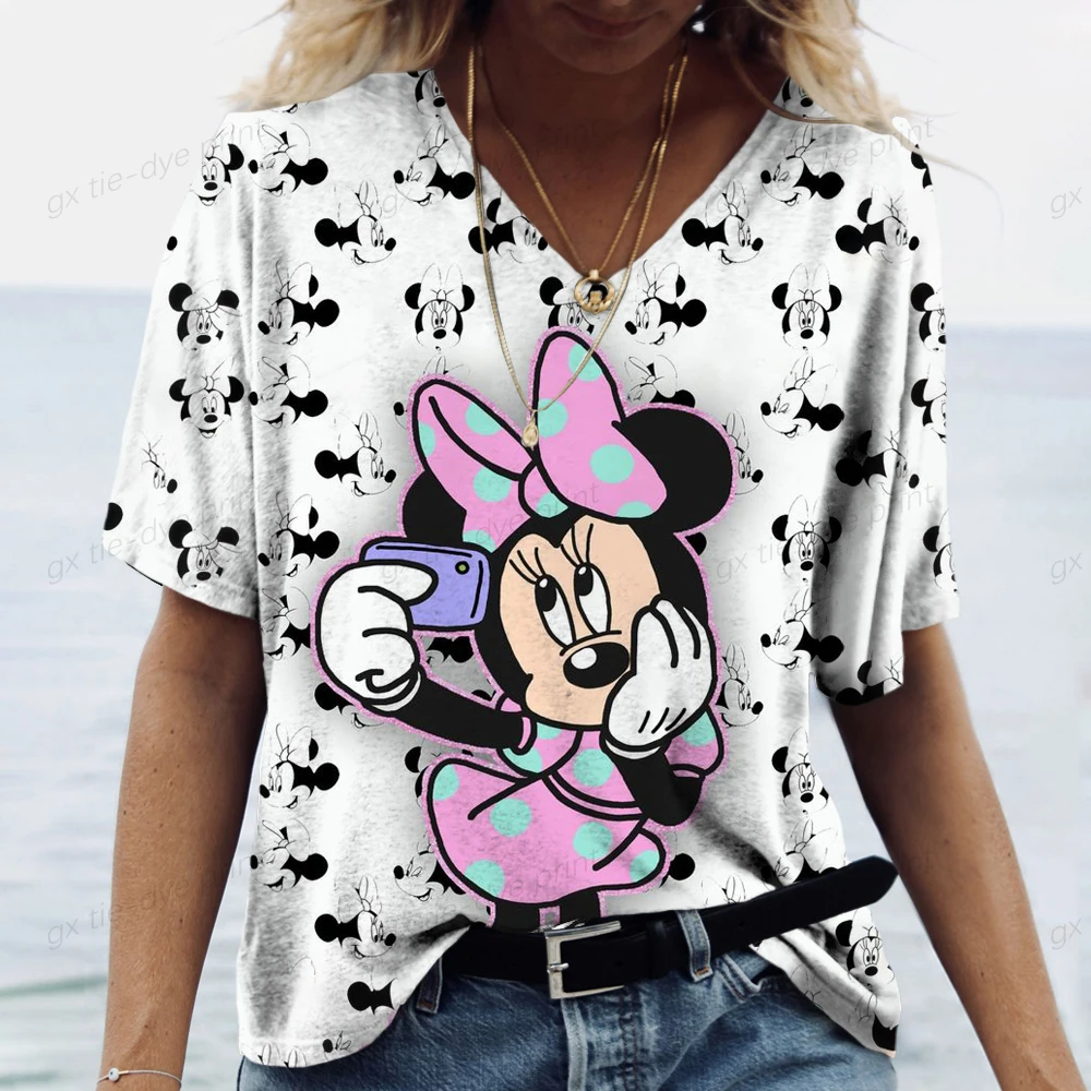 Vintage Women's T-shirt V-neck Fashion Top Disney Mickey Mouse Print Street Style Oversized Shirt Everyday Casual Short Sleeve T
Vintage Women's T-shirt V-neck Fashion Top Disney Mickey Mouse Print Street Style Oversized Shirt Everyday Casual Short Sleeve T